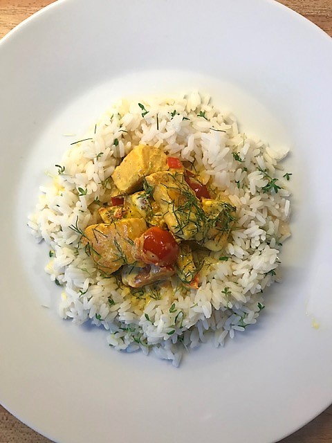 Lax med saffran och curry