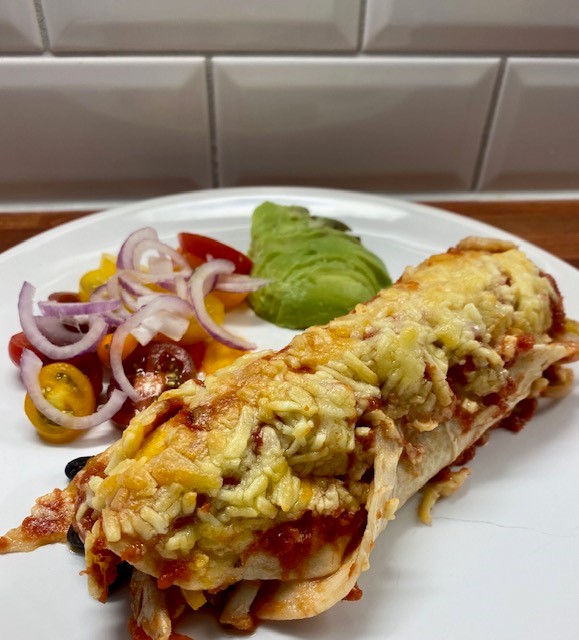 Enchiladas med kyckling och bönor