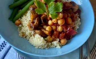 Marockansk couscous med svamp och kikärtor - kalorisnål