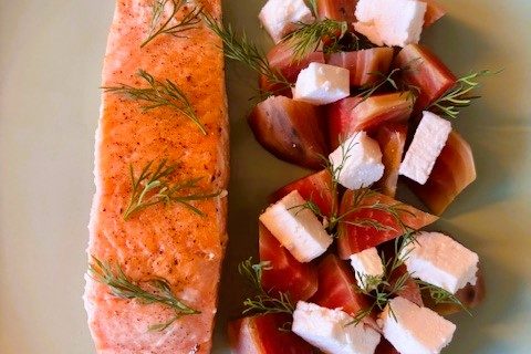 Lax med polkabetor och fetaost - kalorisnål