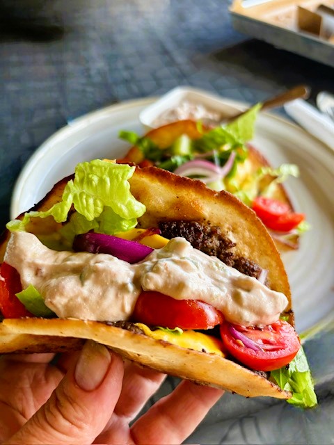 Smashade tacoburgare