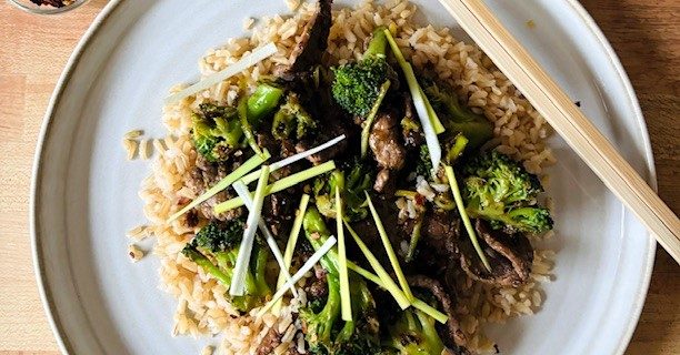 Lövbiff med ingefära och broccoli – kalorisnål