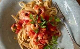 Linguine med räkor och chili - kalorisnål