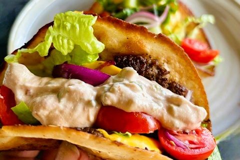 Smashade tacoburgare