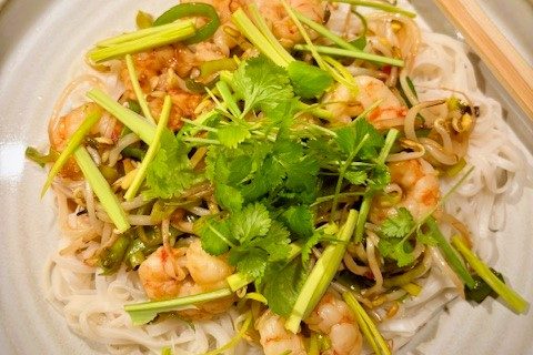 Risnudlar med scampi – kalorisnål